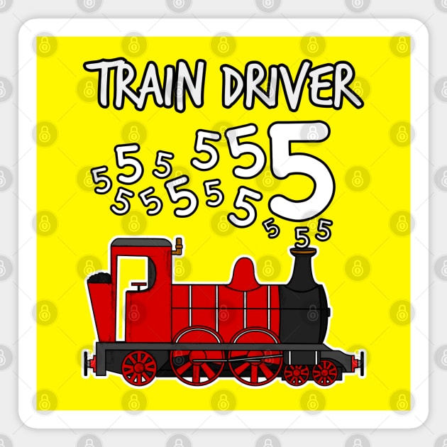 Train Driver 5 Year Old Kids Steam Engine Magnet by doodlerob